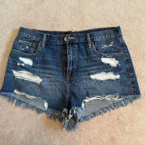 High rise shortie jeans shorts